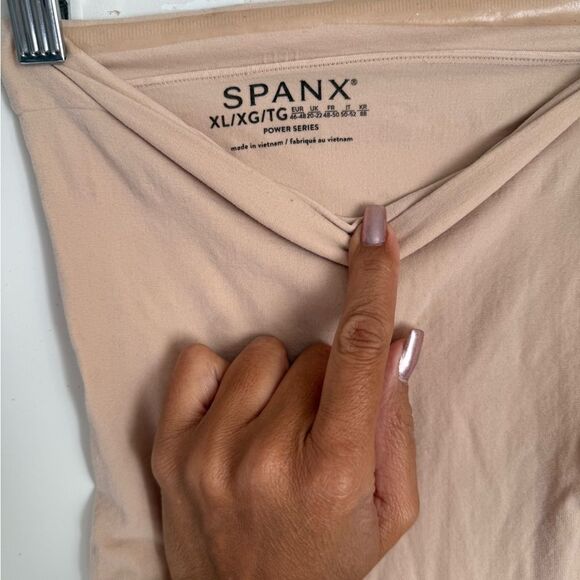 NWOT SPANX Cream Shapewear High-Waisted Shorts - Picture 5 of 5